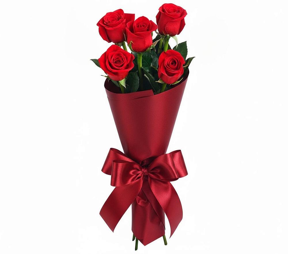 Букет 5 Красных роз Эдлесс Лав в Мокшане