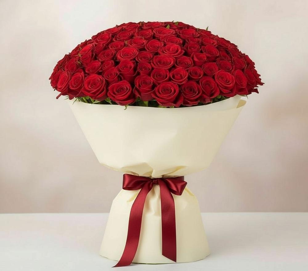 Букет 101 Красная роза Милано в Мокшане