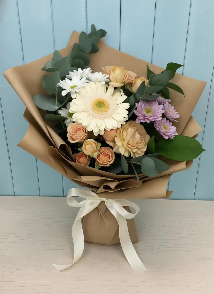 Букет цветов из: Герберы и Хризантемы в Мокшане