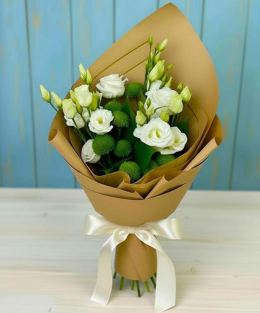 Букет цветов из: Хризантемы и Лизиантусы в Мокшане