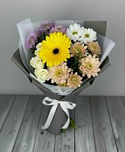 Букет цветов из:  Розы, Герберы и Хризантемы в Мокшане