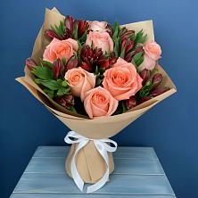 Букет цветов из:  Розы и Альстромерии в Мокшане