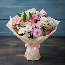 Букет цветов из:  Хризантемы, Альстромерии и Розы в Мокшане