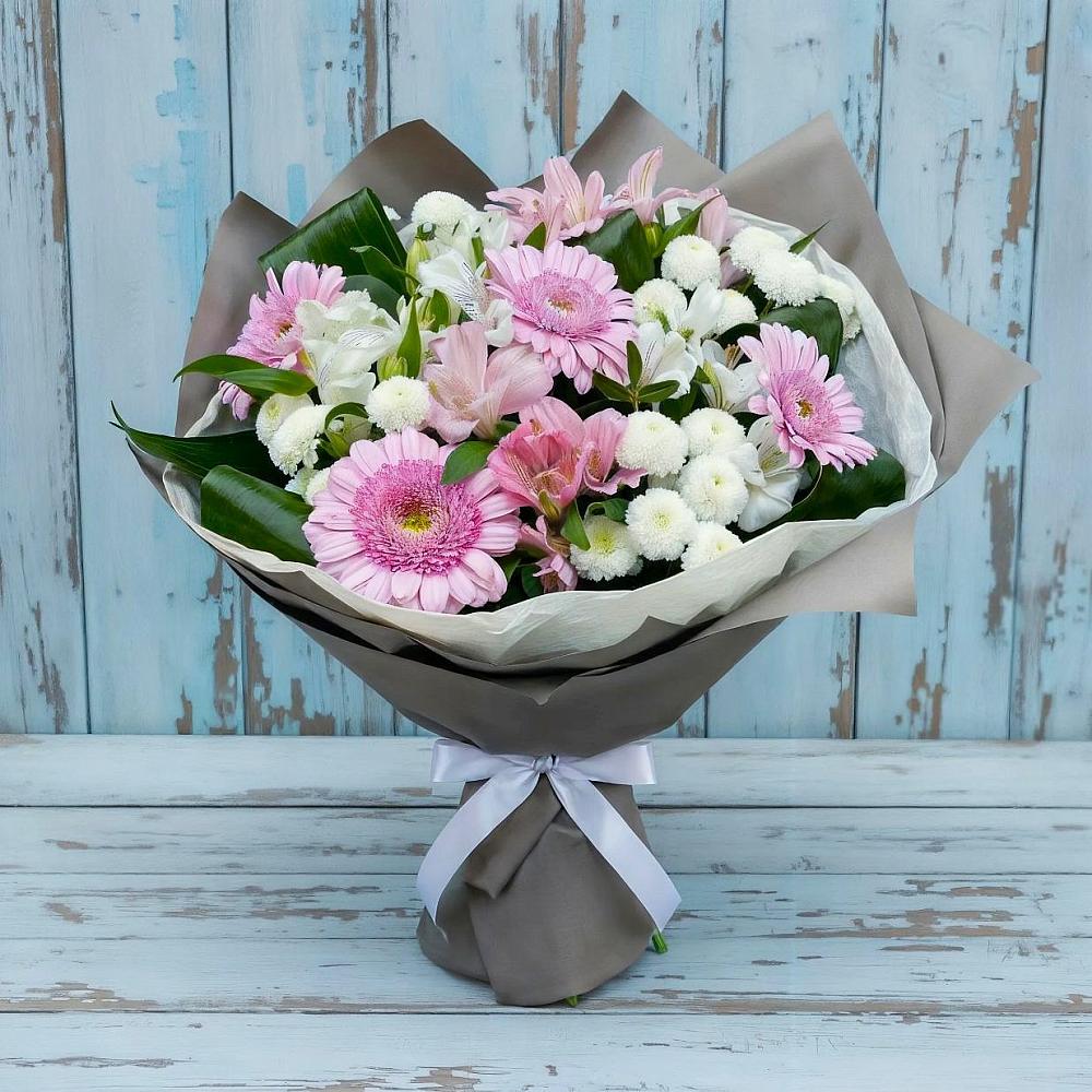 Букет цветов из: Герберы, Альстромерии и Хризантемы в Мокшане