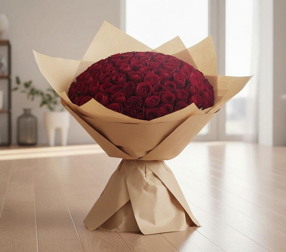Букет 101 Красная роза в Мокшане
