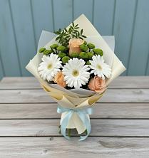 Букет цветов из:  Герберы, Розы и Хризантемы в Мокшане