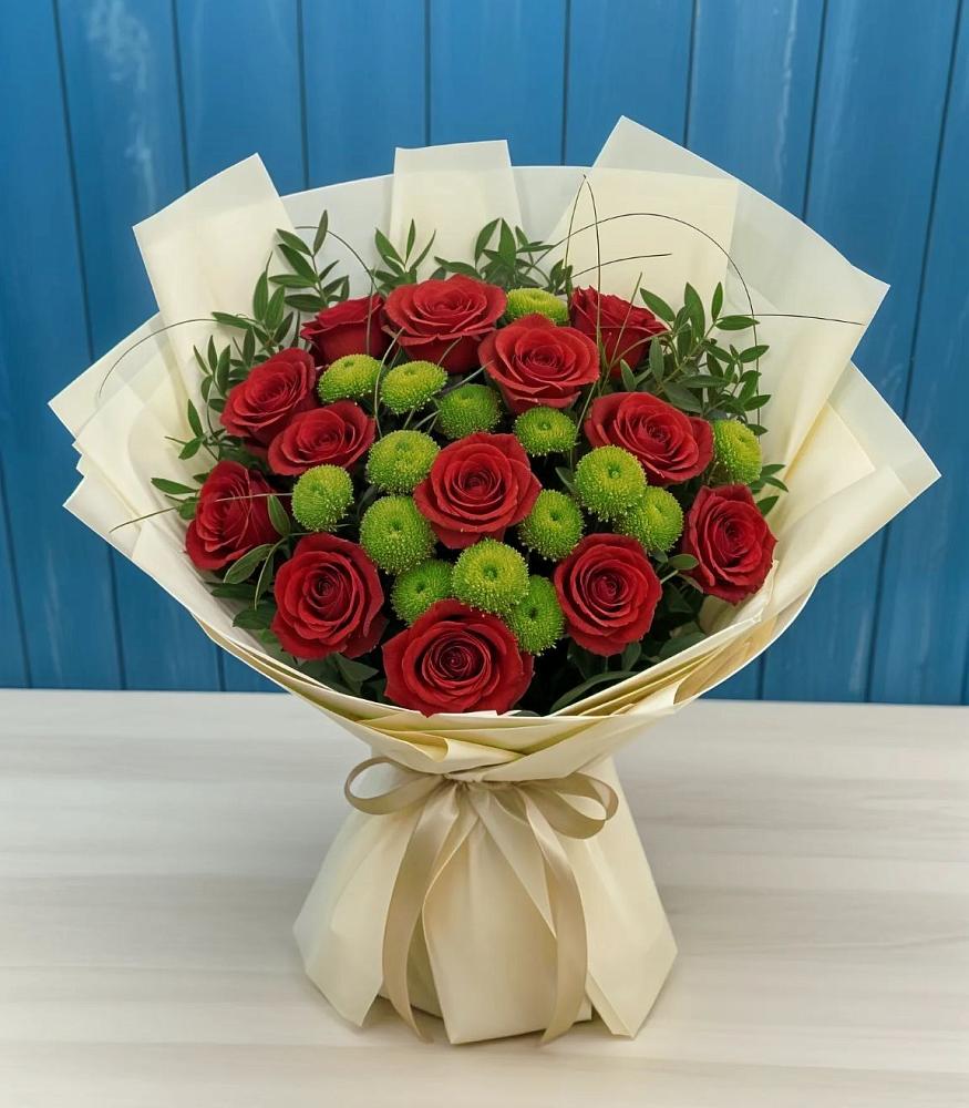 Букет цветов из: Розы и Хризантемы в Мокшане