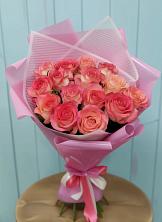 Букет 15 Розовых роз Равель в Мокшане